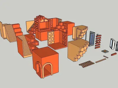 Temple 11 - Cubic Temple 3D model