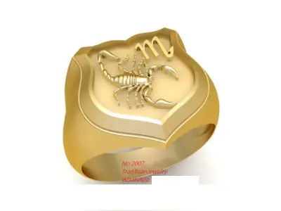 Scorpio Zodiac Men Ring Jewelry 8486 2007 3D print model