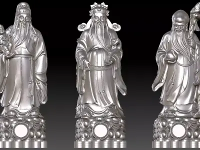 Fu Lu Shou 3 3D print model