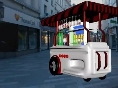 Drink Cart -colorful Free low-poly 3D model