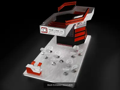  Booth Exhibition Stand G4 3D Model Collection