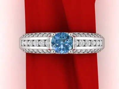 Luxury Engagement Ring 3D print model 4