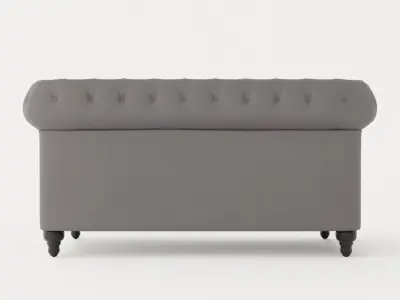 Chesterfield Luxury Velvet Sofa 2 Seater Low-poly 3D model