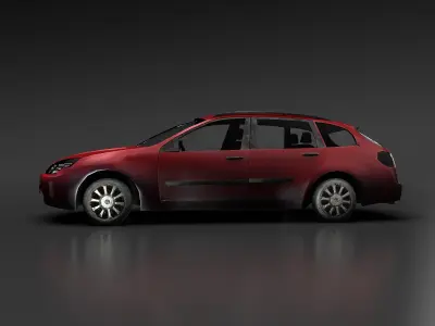 Station Wagon Low-poly 3D model
