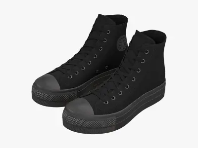 Chuck Taylor All Star Lift Platform High Top Mono Black 3D model