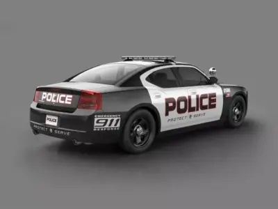 Black Police Car 3D model