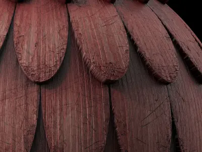 Roof Tile Materials 89- Wooden Roofing By Sbsar Seamless Pbr Texture