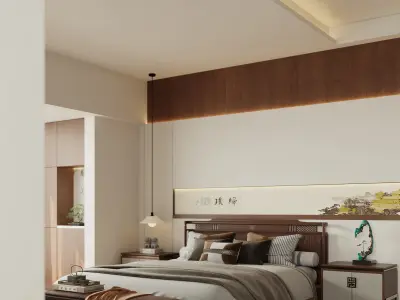 Bedroom interior scenes 3D model shop