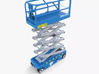 Electric Scissor Lift v1 Low-poly 3D model