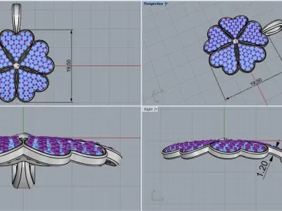 Clover pendant model 872 3D print model