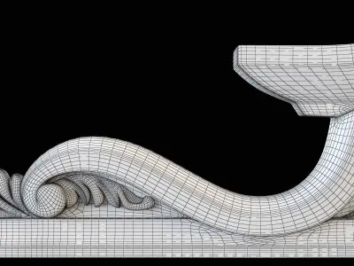 Frontal pair of ornate corbels 3D print model