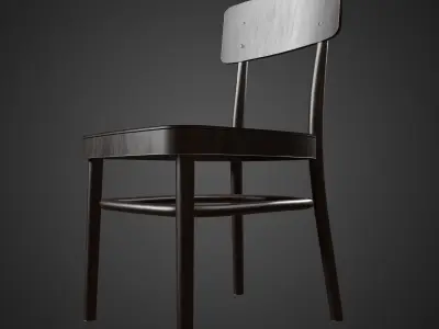Black Chair for dining table fromgame engine ready Low-poly 3D model