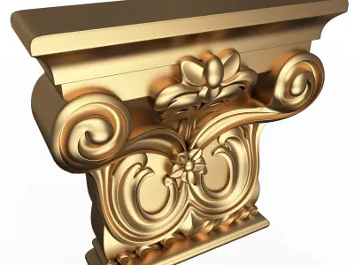 Carved Capital 07 Low-poly 3D model