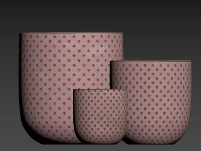 Blush Pink Dotted Vase 3D model