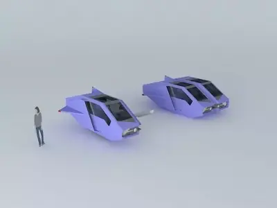 Futuristic hovercraft Free 3D model
