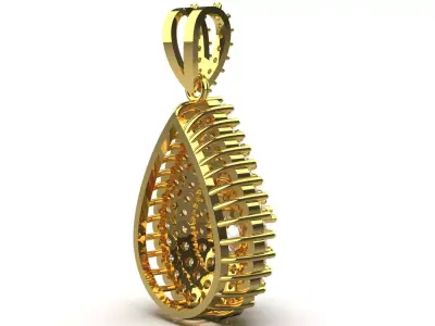 Diamond Drop STL 3DM  Pendant in Yellow Gold jp0094 3D print model