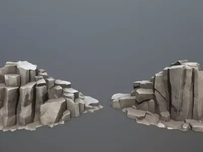 desert cliff rocks Low-poly 3D model