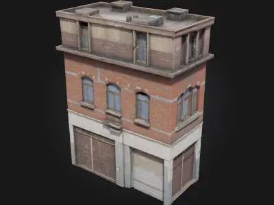 Urban Storefront Building  Versatile City Scene Essential 3D model