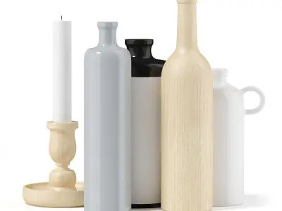 Vases and Candles 3D model