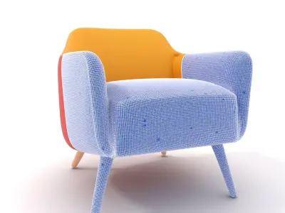 Vibrant Armchair model pack Low-poly 3D model