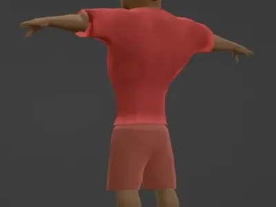 Football player three Low-poly 3D model