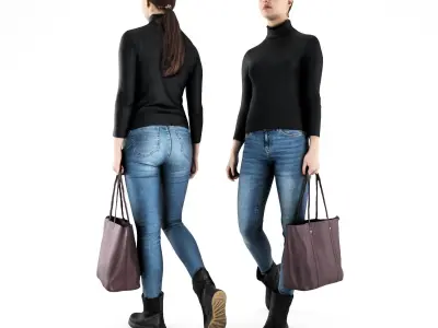 Woman casual style 37 Low-poly 3D model