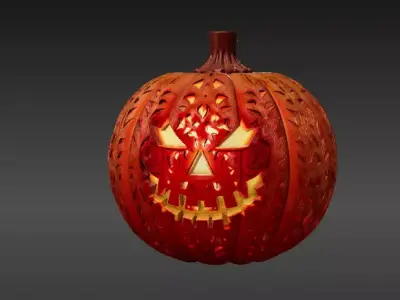 Pumpkin Candle Lantern 3D Print Model  Halloween Pumpkin  3D model