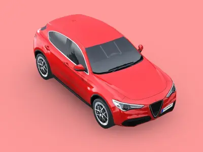 Alfa Romeo Stelvio 2020 Low-poly 3D model