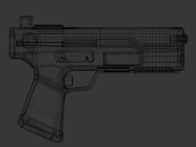 Low Poly Sci-Fi Laser Gun Free low-poly 3D model