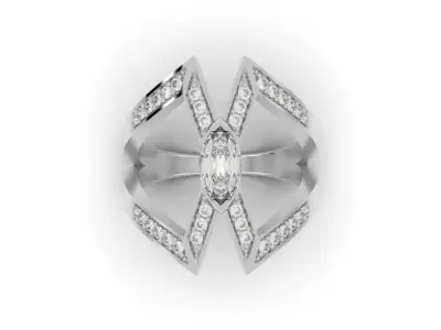 Diamond Ring Navete - 3D Jewelry - AN-455 3D print model