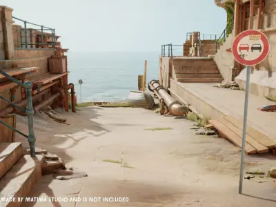 Lowpoly CITY TRAFFIC STREET SIGN No Overtaking VR AR Games 3D Low-poly 3D model