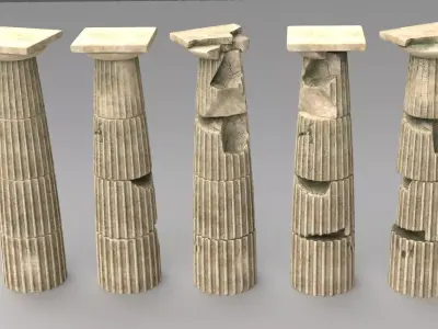 Doric Column Set 3D model