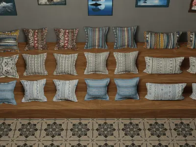 Modern Pillow Collection 3D model