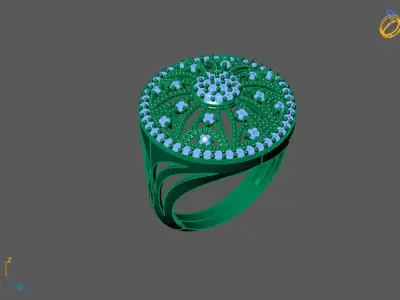 STL 3DM Print Ready Women Diamond Ring Lightweight Printable  3D print model 120