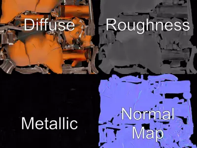 Golden Stallion Sculpture model pack Low-poly 3D model