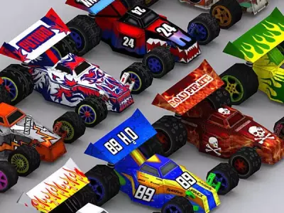 3DRT - Road Rush Xtreme Cars Megapack Low-poly 3D model