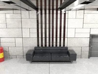 Modern Garage  Low-poly 3D model