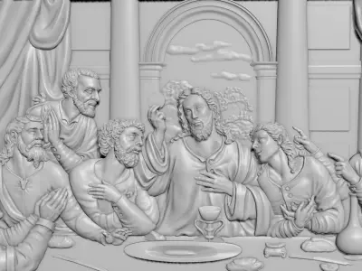 The Last Supper Bas-Relief 3D model
