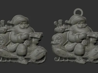 christmas sanda decor  3D print model