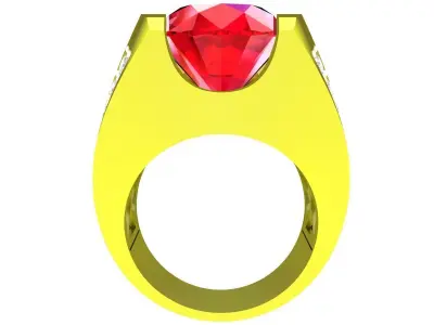 Luxury Oval Gemstone Men Ring 3D Model 4982 3D print model