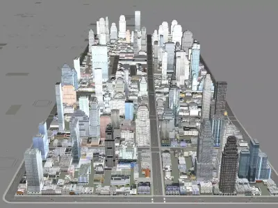 Modern birdseye view of urban Urban buildings office buildings 3D model