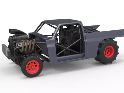 Dirt Dragster truck Scale 1 to 25 3D print model