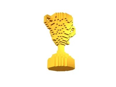 Voxel Trophy v1 006 Low-poly 3D model