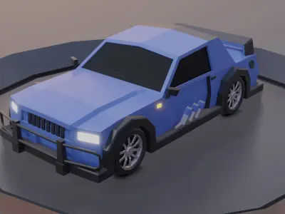 customizable race car  Low-poly 3D model