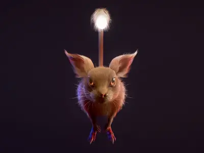 Jumper mouse flying Low-poly 3D model