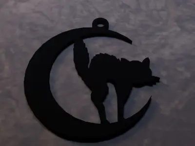 cat earring 3D print model