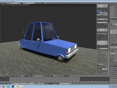 Cartoon car 3D model 9