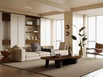 Modern living room 3D model  3D model