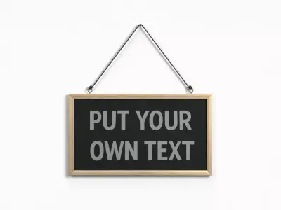 Display Sign - Rectangular Wooden Wall Message Board Low-poly 3D model