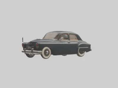 Classic Sedan with Vintage Wheels model 3D model